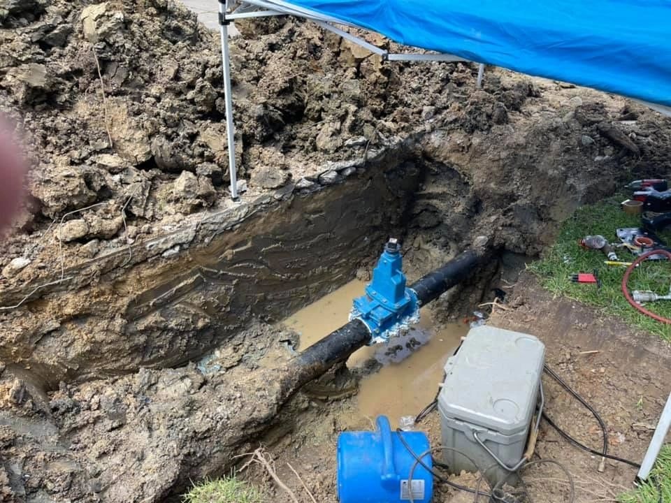 EZ Valve installation excavation site