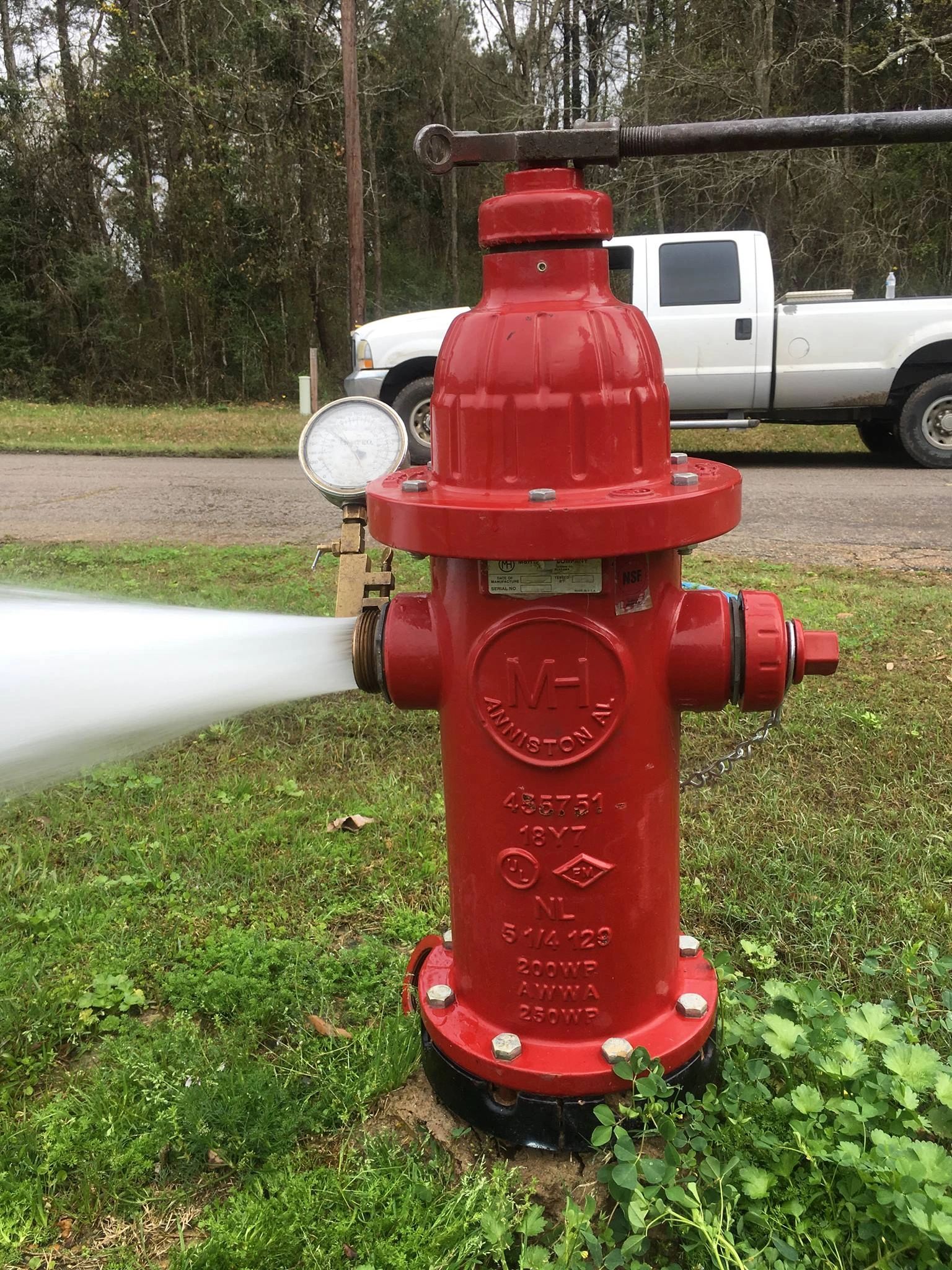 Red fire hydrant