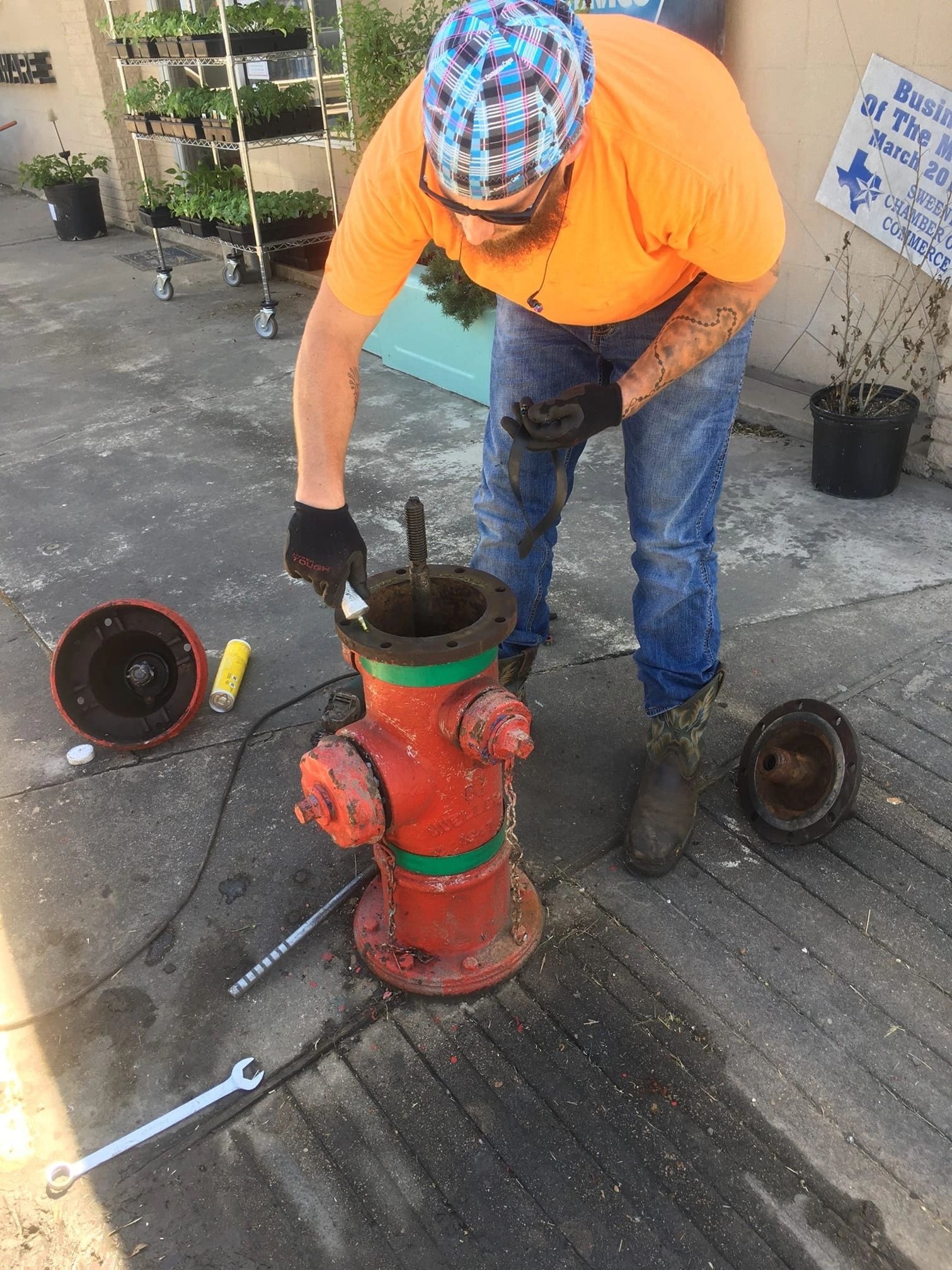 Hydrant repair field work